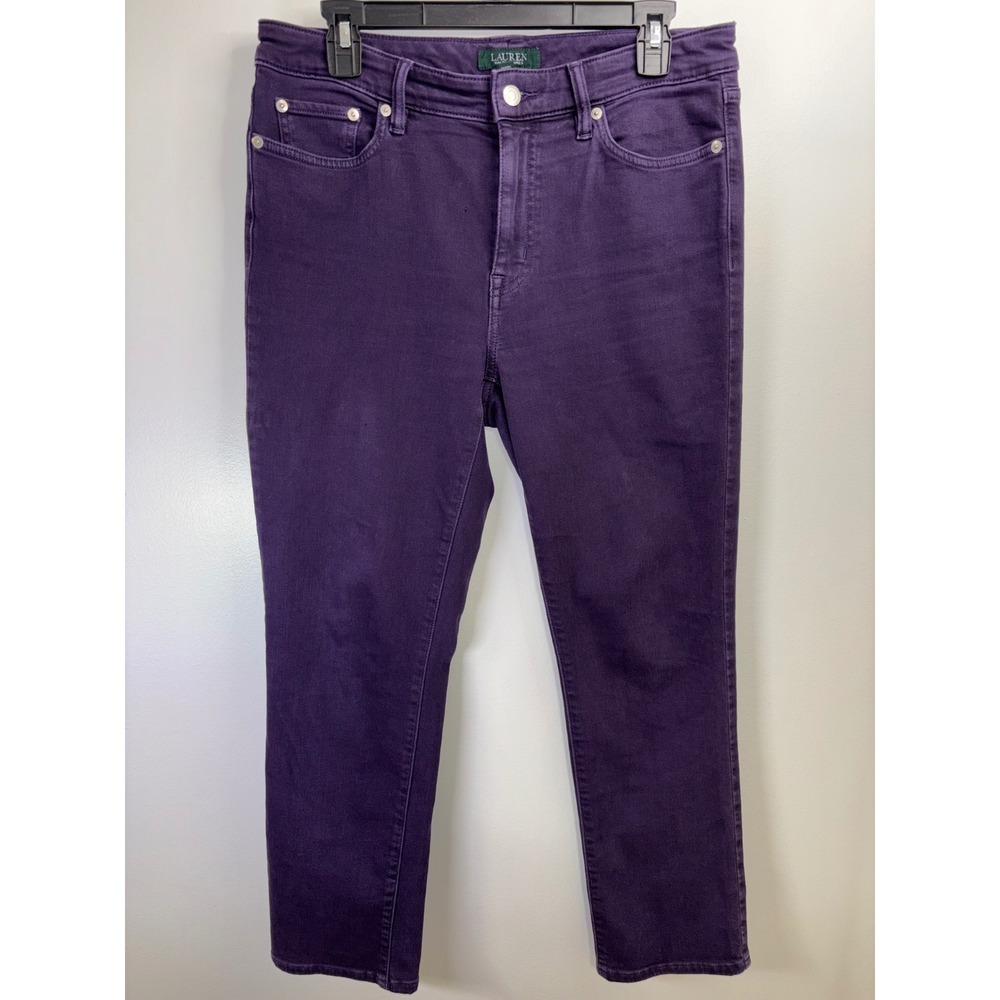 Lauren Ralph Lauren Purple Straight Leg Jeans Womens Size 10 Mid Rise Denim